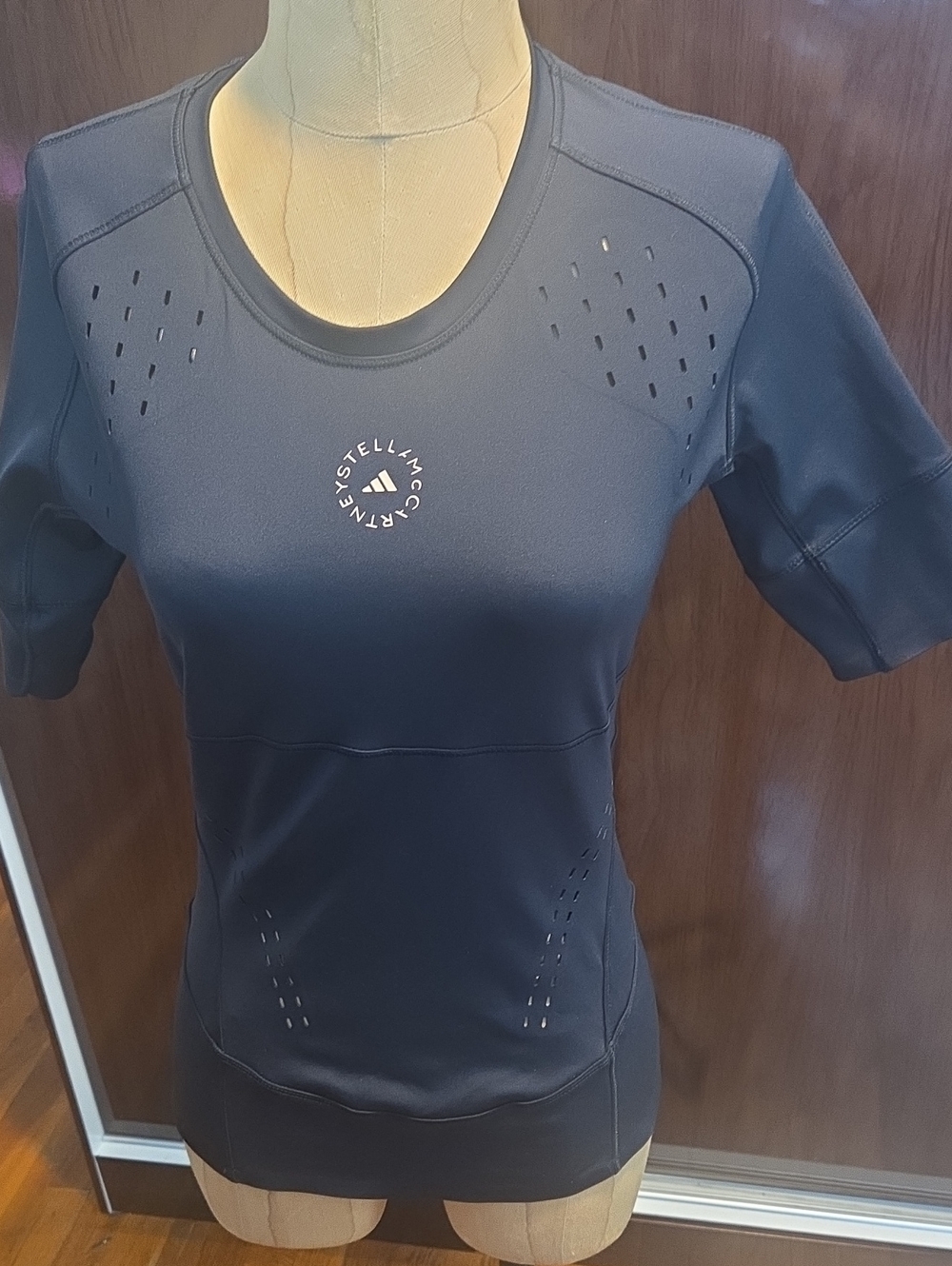 adidas Stella McCartney Navy Short-Sleeve Performance Tee